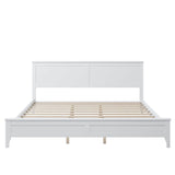 Mid-Century Modern Solid Wood King Size Platform Bed with Headboard