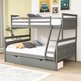 Modern Convertible Twin Over Full Bunk Bed with Storage Drawers - [Wood]