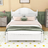 Traditional Queen Size Solid Wood Platform Bed Frame with Headboard