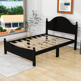 Full Size Solid Wood Traditional Platform Bed Frame with Headboard