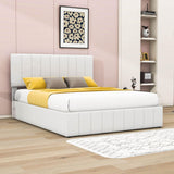 Modern Queen Upholstered Bed Frame with Storage - Hydraulic Lift System