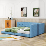 Smart Modern Low Profile Upholstered Full Size Daybed with USB Ports