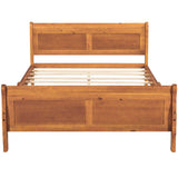 Wooden Full Size Platform Bed with Headboard - [Sleigh]