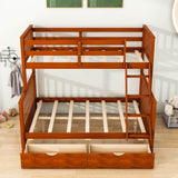 Twin over Full Convertible Bunk Bed for Kids, Adults with Storage - [Drawers]