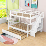 Twin Over Full Bunk Beds for Kids, Adults with Trundle and Storage