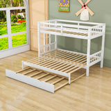 Extendable Twin Over Twin to King Bunk Beds with Trundle - [Wooden, Convertible]