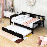 Wooden Full Size Daybed with Trundle Bed and Storage