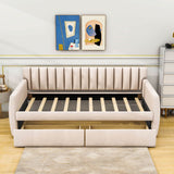 Modern Upholstered Twin Daybed with Storage - [Sofa Bed in Living Room]