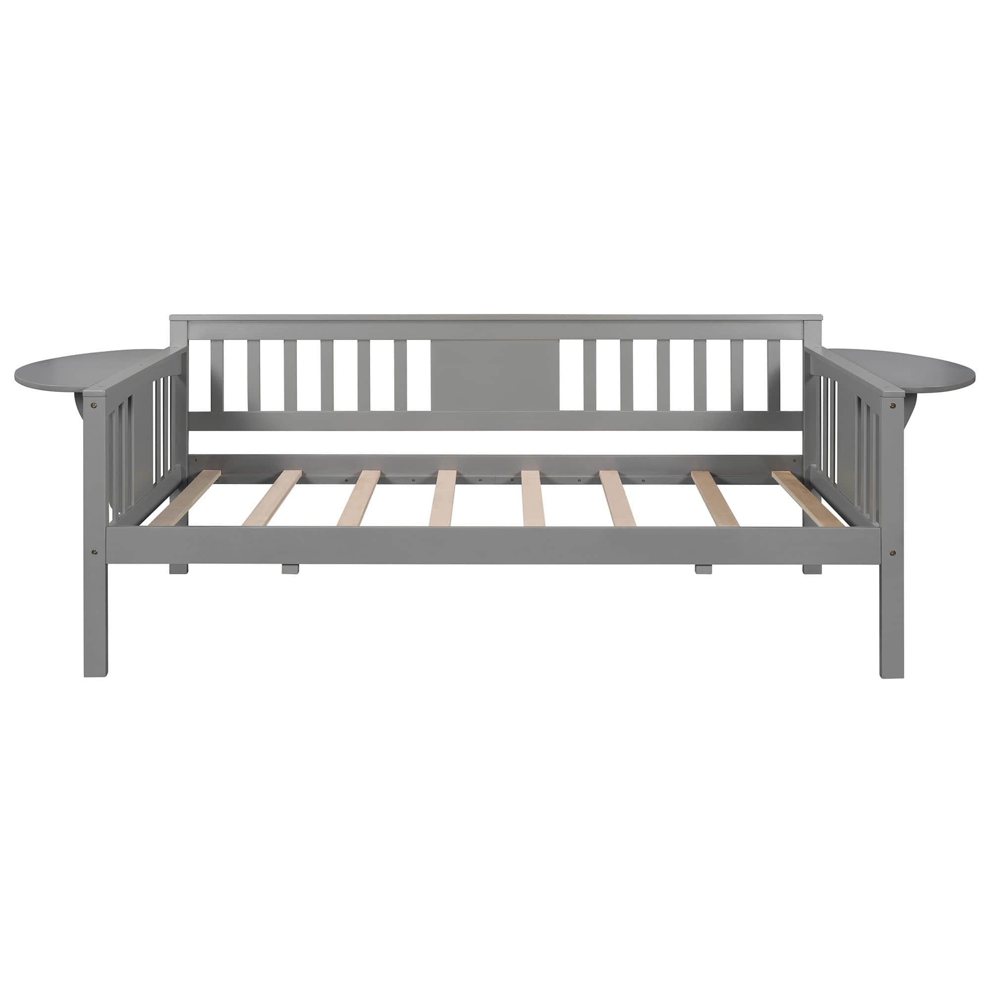 Wood Twin Daybed with Storage - [Side Table/Shelves]