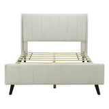 Modern Velvet Upholstered Full Size Bed Frame with Wingback Headboard