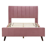 Modern Velvet Upholstered Full Size Bed Frame with Wingback Headboard