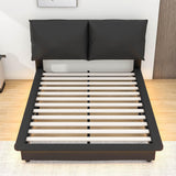 Upholstered Modern Queen Bed Frame with Headboard and LED Lights