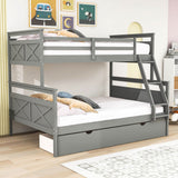 Modern Convertible Twin Over Full Bunk Bed with Storage Drawers - [Wood]