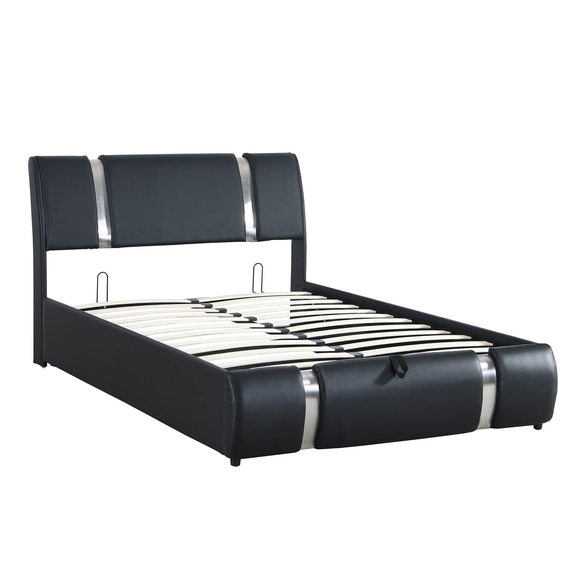 PU Leather Full Size Upholstered Platform Storage Bed - [Hydraulic System]