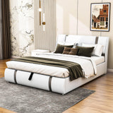 PU Leather Queen Size Upholstered Platform Bed Frame - [Hydraulic Storage System]