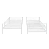 Twin Over Twin Classic Metal Bunk Bed with Trundle - [Detachable, Ladder]