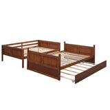 Wooden Full Over Full Standard Bunk Beds with Trundle - [Detachable]