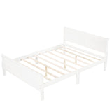 Wooden Full Size Platform Bed with Headboard - [Sleigh]