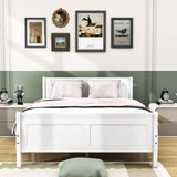 Wooden Full Size Platform Bed with Headboard - [Sleigh]