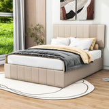 Modern Upholstered Full Bed Frame with Storage - Hydraulic Lift Up System