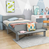 Full Size Kids Bed Frame with Headboard and Footboard Bench, Storage