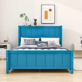 Wooden Full Size Platform Bed with Headboard and Storage - [Drawers, Shelves]