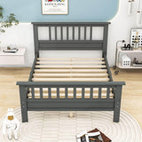 Full Size Wooden Platform Bed with Headboard and Footboard