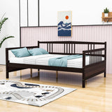 Wood Full / Double Size Daybed with Slat Back and Support Legs