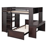 Full Over Twin Loft Bunk Beds with Desk and Storage - [Drawers, Shelves, Wardrobe]