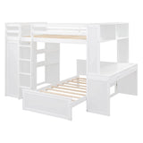 Full Over Twin Loft Bunk Beds with Desk and Storage - [Drawers, Shelves, Wardrobe]