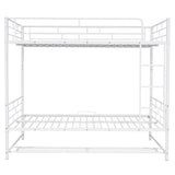 Metal Full Over Full Convertible Bunk Beds for Adults with Storage Shelves