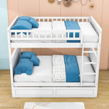 Wooden Full Over Full Bunk Beds with Trundle for Kids - [Convertible]