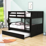 Wooden Full Over Full Standard Bunk Beds with Trundle - [Detachable]