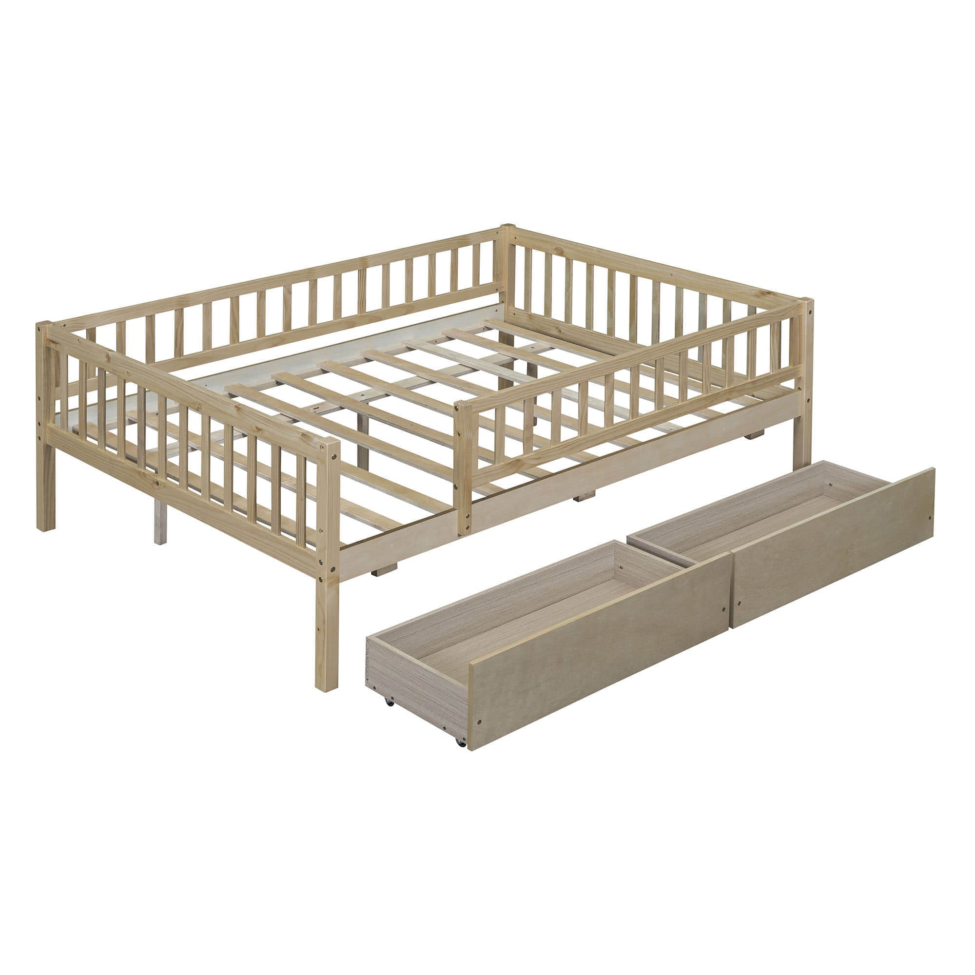 Full Size Toddler Nursery Daybed with Storage Drawers