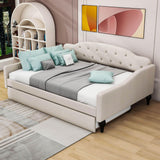 Upholstered Full Size Daybed with Twin Size Trundle