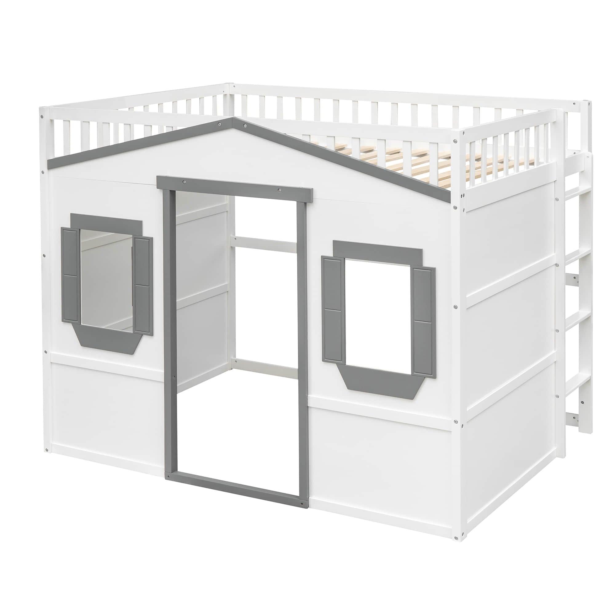 Sturdy Full Size House Loft Bed for Kids,Teens - [Wooden]