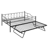 Metal Full / Double Size Daybed With Twin Pop Up Portable Folding Trundle