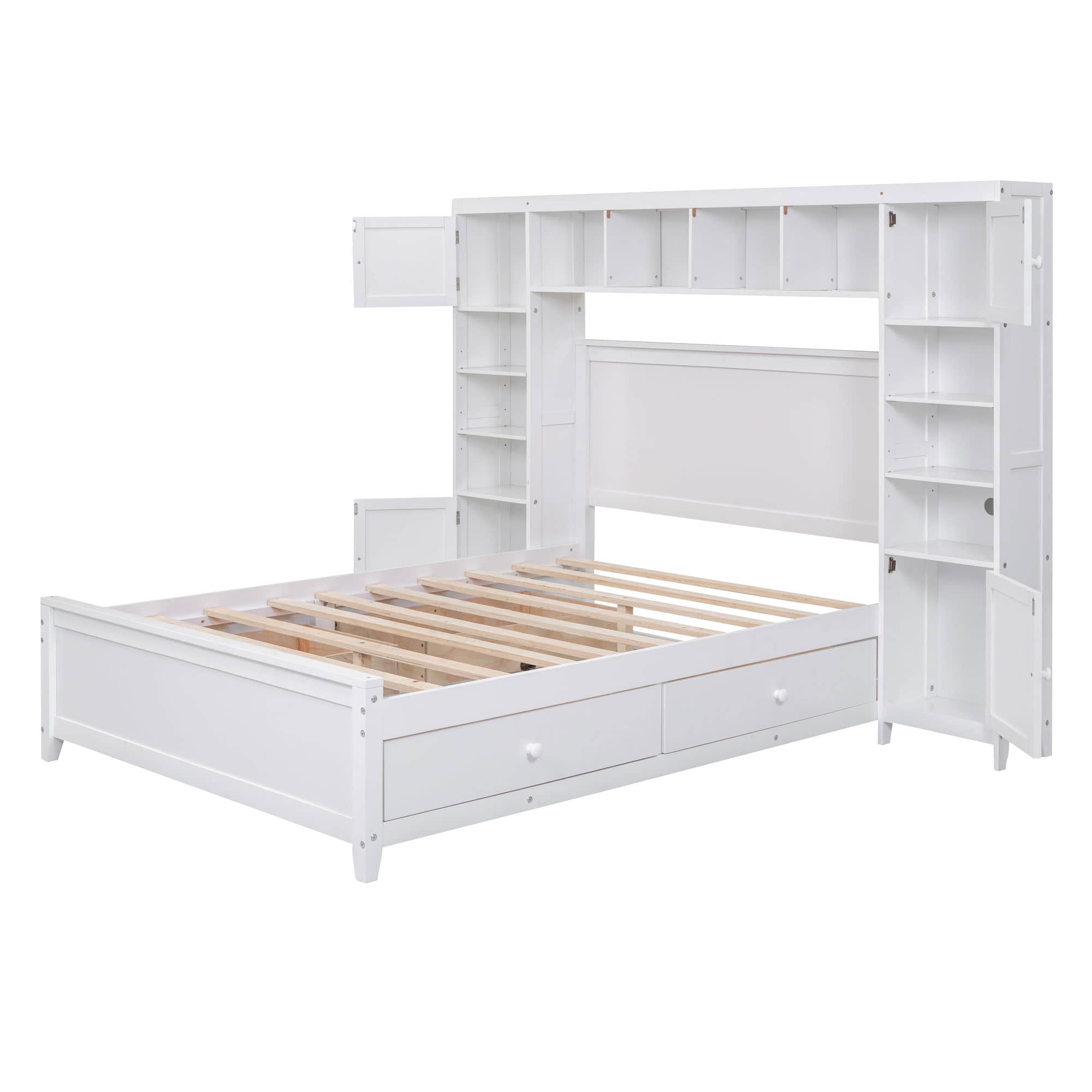 Smart Full Storage Bed Frame with Headboard and Charging Station