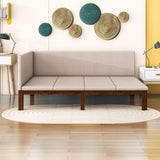 Linen Upholstered Full Size Daybed Couch for Living Room Mid-Century Modern