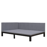 Linen Upholstered Full Size Daybed Couch for Living Room Mid-Century Modern