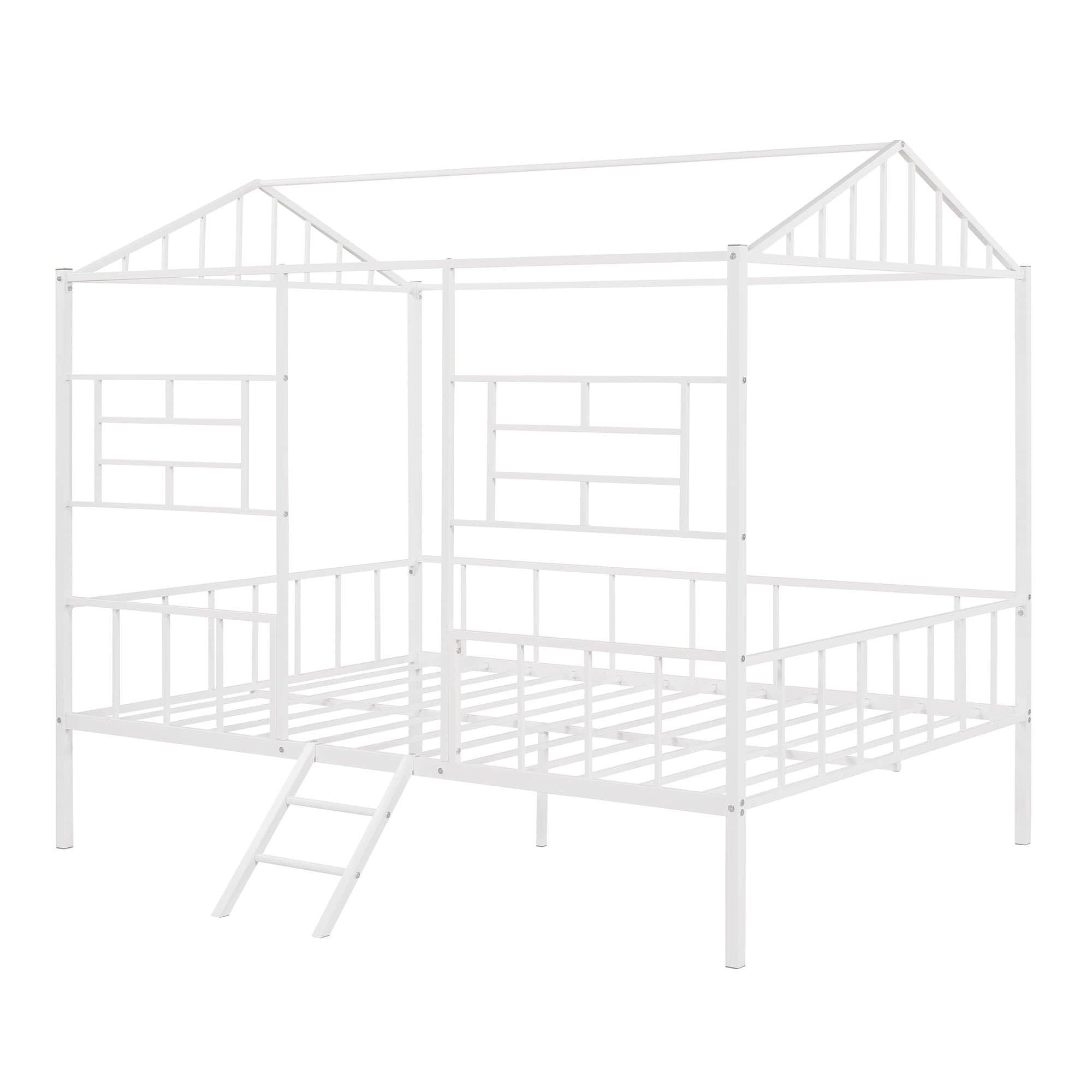 Full Size Metal House Bed Frame for Kids, Toddler