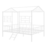 Full Size Metal House Bed Frame for Kids, Toddler