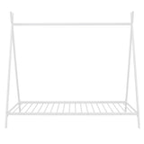 Twin Size Low Profile Metal Tent Montessori Bed Frame with Slats