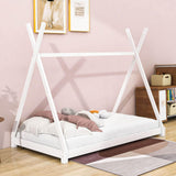 Low Twin Canopy Teepee Bed for Toddler, Kids