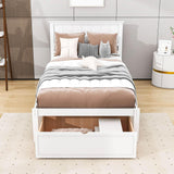 Wooden Twin Size Platform Bed Frame with Under bed Storage - [Drawer]