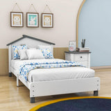 Twin Wood Girls Platform Bed with House-Shaped Headboard