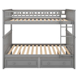 Full Over Full Bunk Beds with Storage Drawers for Kids - [Wood, Convertible, Small Room]