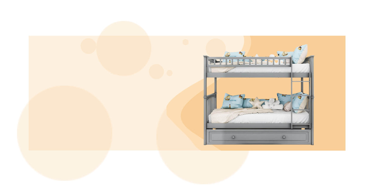 Gray Bunk Beds - with Stairs / Desk / Trundle / Slide / Ladder – CozyBeds