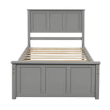 Classic Twin Platform Bed with Twin Trundle and Headboard - [Wood]