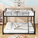 Twin XL Over Queen Metal Floor Loft Bunk Beds for Adults, Kids